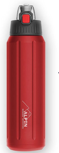 Alpin SUS 316 Recyclable Bottle Thermos Stainless Steel BPA Free 450ml Red with Mouthpiece