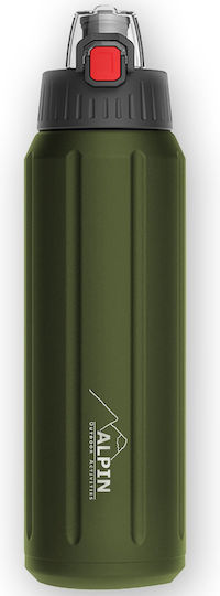 Alpin SUS 316 Recyclable Bottle Thermos Stainless Steel BPA Free 600ml Green with Mouthpiece