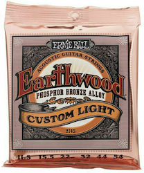 Ernie Ball 2145 Earthwood Набор Струни За Акустична Китара Фосфорен Бронз 11.5 - 54