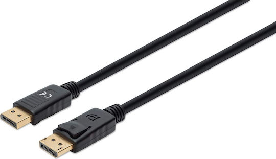 Manhattan Cable DisplayPort male - DisplayPort male 1m Μαύρο (355568)