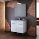 Drop Status 70 Countertop with Sink with Light Glossy Lacquer L68xW40xH50cm White