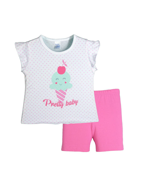 Pretty Baby Set Top & Bottom Kids Summer Pyjamas Fuchsia