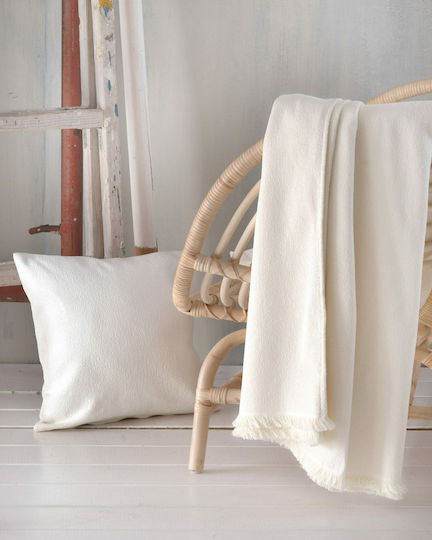Rythmos Sebastiao Four-Seater Sofa Throw 2 Sides Jacquard 180x330cm Ecru