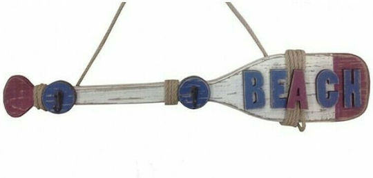 Etoile Beach Wall Hanger Wooden White / Blue 2 Hooks 60x13cm Etoile Beach Wall Hanger Wooden White / Blue 2 Hooks 60x13cm