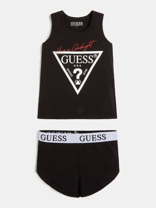 Guess Set Top & Bottom Kids Summer Pyjamas Black