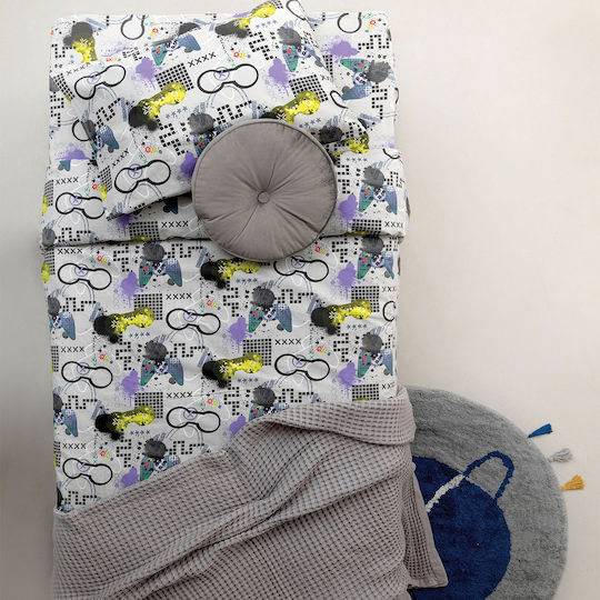 Palamaiki Sheet Set Single Cotton Trend TC937 Gray 160x260cm 3pcs