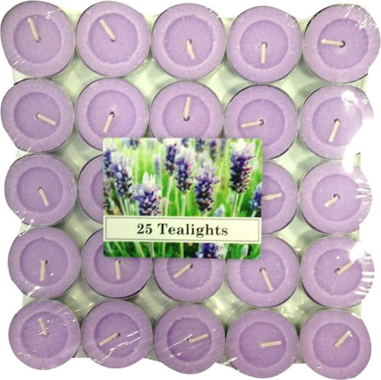 Candil Lumânări Mici Aromatice Cu Miros De Lavandă În Culoare Violet Timp De Ardere Până La 4.5 Ore 25 Bucăți