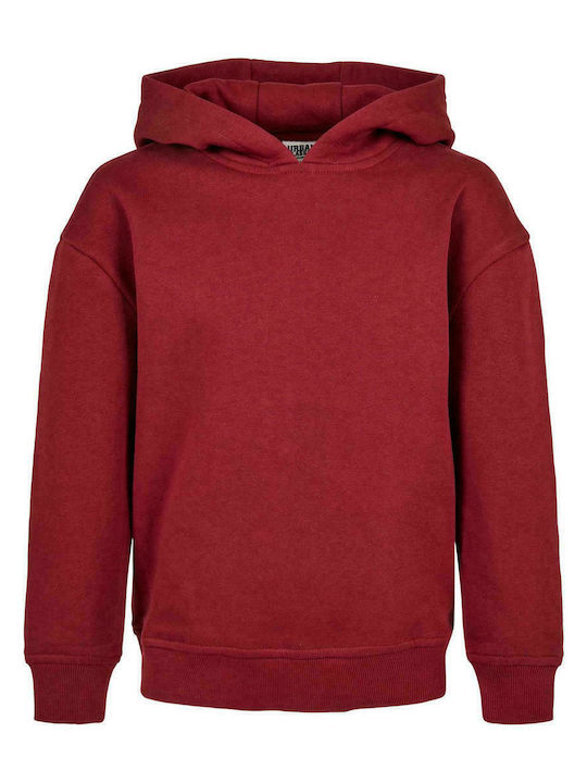 Urban Classics Kids Fleece Sweatshirt with Hood Burgundy