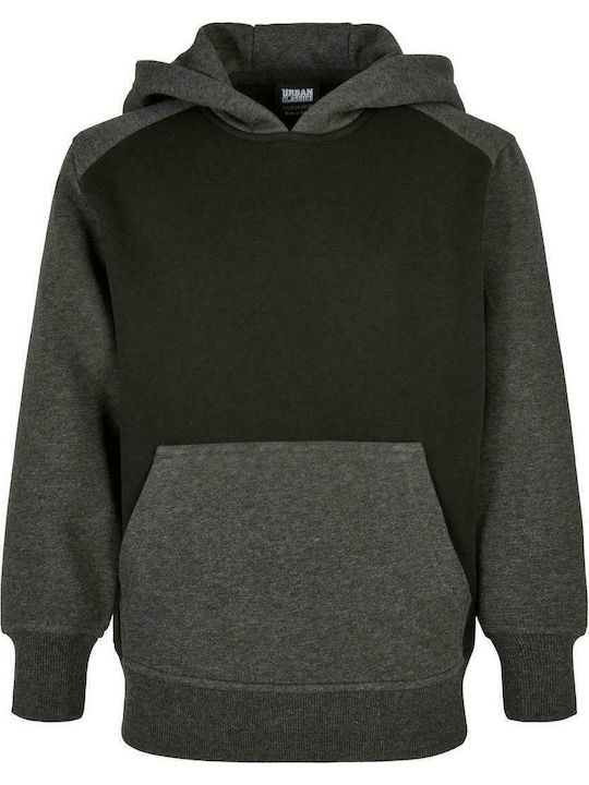 Fleece Kids Sweatshirt with Hood and Pockets Black