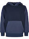 Fleece Παιδικό Φούτερ με Κουκούλα και Τσέπες Navy Μπλε 2tone Fake Raglan Hoody
