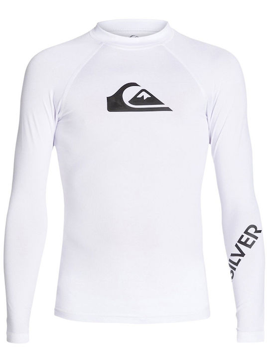 Quiksilver All Time Long Kinder Badeanzug Langarmshirt Weiß