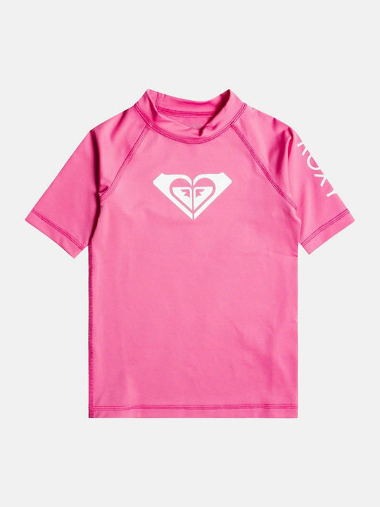 Roxy Whole Hearted Παιδικό Μαγιό Μπλούζα Ροζ