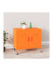Ντουλάπι Γραφείου Μεταλλικό με Ρόδες Πορτοκαλί 60x35x49cm