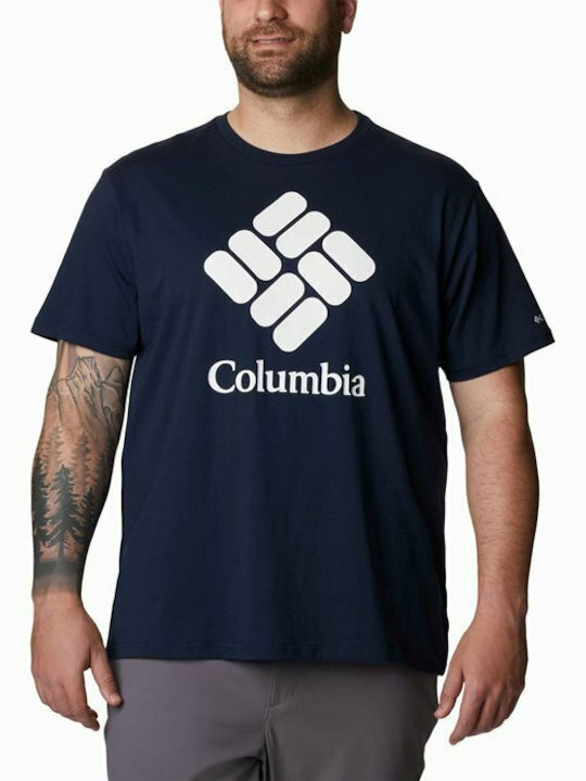 Columbia Basic Ανδρικό T-shirt Navy Μπλε με Λογότυπο