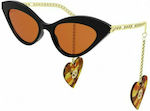 Gucci Γυναικεία Γυαλιά Ηλίου με Μαύρο Σκελετό και Καφέ Φακό GG0978S 002