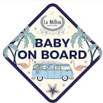 La Millou Σήμα Baby on Board με Αυτοκόλλητο Bus Λευκό