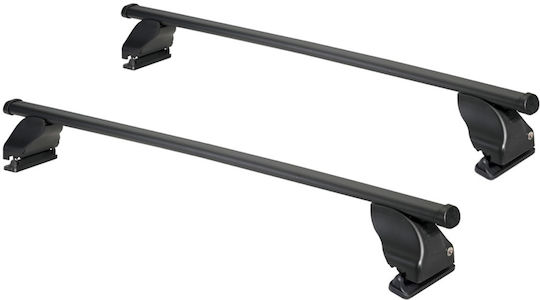 Cam Cam Car Roof Bars Metallic Totus 112cm for Suzuki Swift 5D 5D 2005-2010 Set with Roof Rack Legs Black
