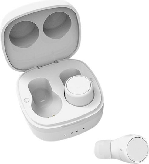 Streetz TWS-109 In-ear Bluetooth Handsfree Ακουστικά με Θήκη Φόρτισης Λευκά