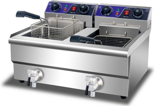 Galore Electric Fryer Double 12kW Capacity 2x10lt 69x54x41cm FRYDT10
