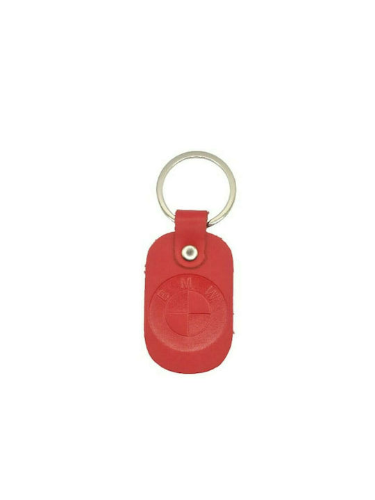 BMW Handmade Keychain BMW Leather Red