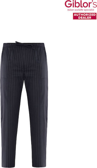Giblor's Chef Black Pants with Elastic Waist