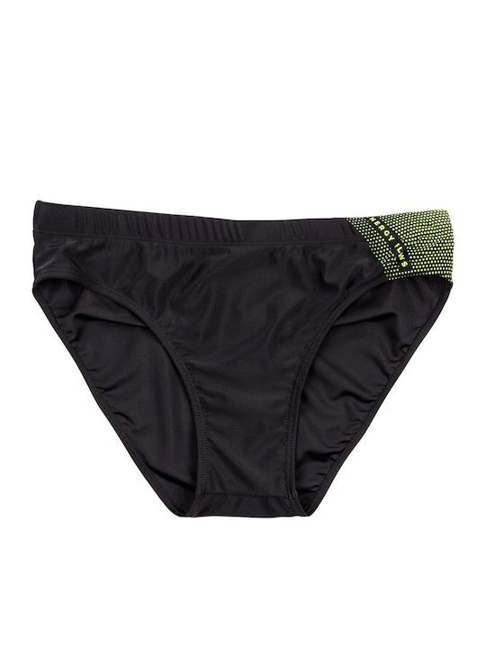 Herren-Bademode Slip Schwarz mit Mustern