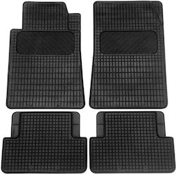 AMiO Set of Front and Rear Mats 4pcs from Rubber for Peugeot 405 Fiat Doblo Renault Laguna Toyota Camry Citroen C5 BMW X5 / X6 / Series 3 / Series 5 / Series 7 Kia Carnival Audi A6 / A8 Ford Galaxy Hyundai Sonata Mazda 929 Ssangyong Chairman Lancia Voyager Black