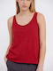 Funky Buddha Women's Athletic Blouse Sleeveless Earth Red