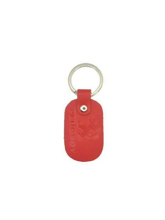 Schlüsselanhänger aus rotem Leder PEUGEOT 6112-k
