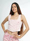 Juicy Couture Women's Corset Blouse Sleeveless Pink