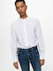 Only & Sons Men's Shirt Long Sleeve Linen White