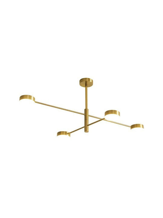 Eurolamp Μοντέρνα Μεταλλική Πλαφονιέρα Οροφής με Ενσωματωμένο LED σε Χρυσό χρώμα 100cm