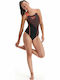 Medley Logo Medalist Athletic One-Piece Swimsuit Black/Red