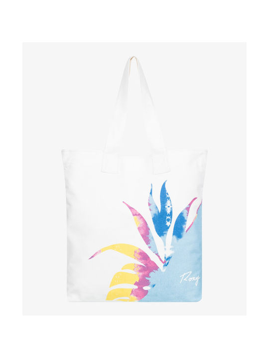 Roxy W Beautiful Destination Υφασμάτινη Τσάντα για Ψώνια σε Λευκό χρώμα