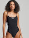 One-Piece Swimsuit with Open Back Black