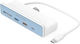 Hyper v1 Hub USB 3 Porturi USB 3.2 cu Conectare USB-C Alb