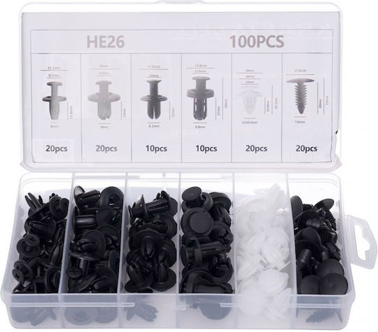 Kraft & Dele Car Plastic Clips 100pcs