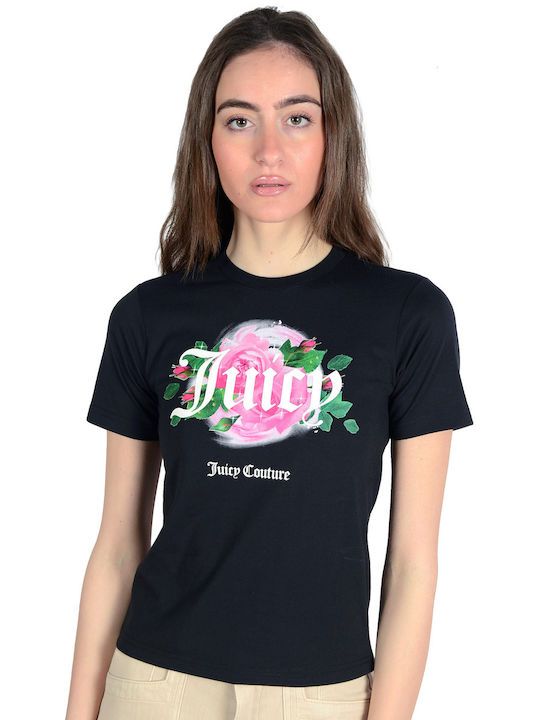 Γυναικείο T-shirt Floral Μαύρο