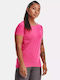 Under Armour HeatGear Γυναικείο Αθλητικό T-shirt Fast Drying Φούξια