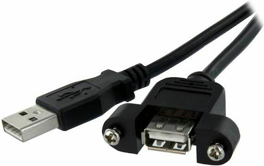 StarTech USB 2.0 Cable USB-A male - USB-A female Μαύρο 0.6m (USBPNLAFAM2)