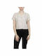 Only Women's Linen Monochrome Short Sleeve Shirt White