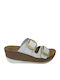 Helena Anatomic Women's Leather Platform Wedge Sandals White