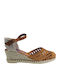 Malena Women's Leather Platform Espadrilles Tabac Brown