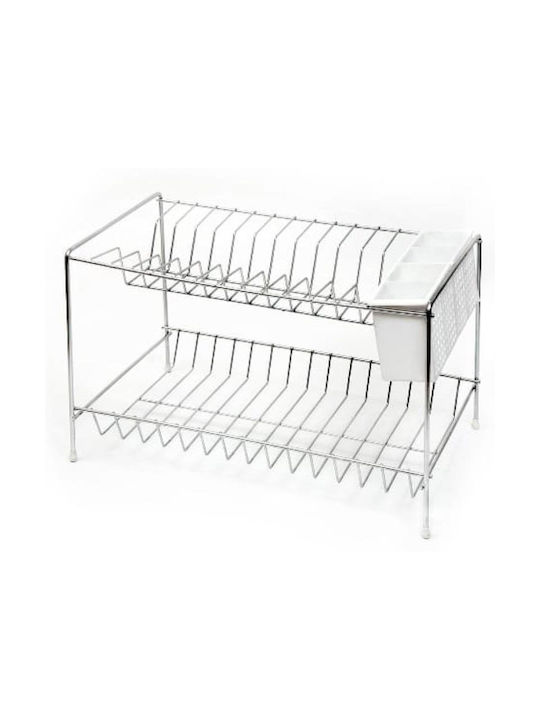 Viosarp Dish Drainer Double Tier Metallic in Silver Color