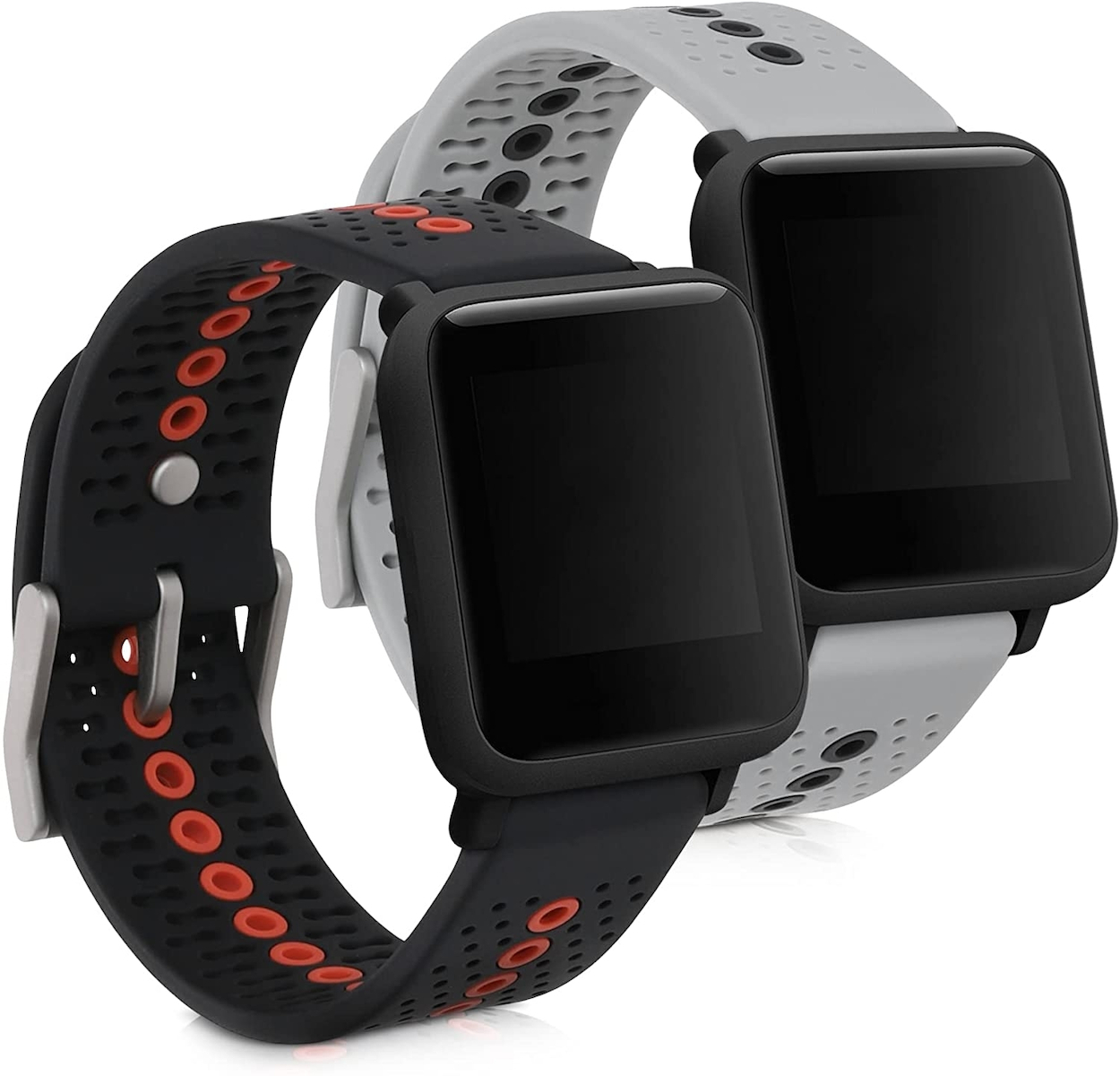 KWmobile 20mm (2τμχ) Λουράκι Σιλικόνης Black - Orange / Grey - Black ...