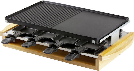 Domo Tischplatte Elektrogrill Raclette Glatte und Geriffelte Platte 1200W mit einstellbarem Thermostat 47.6cmx23.8cmcm