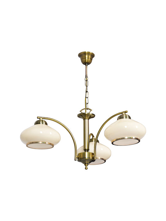 Active Jet Rita Pendant Light Three-Light for Socket E27 Gold