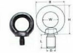 Pad Auge des Bootes Männlich mit kurzem Gewinde M6 10mm Edelstahl A4 DIN580