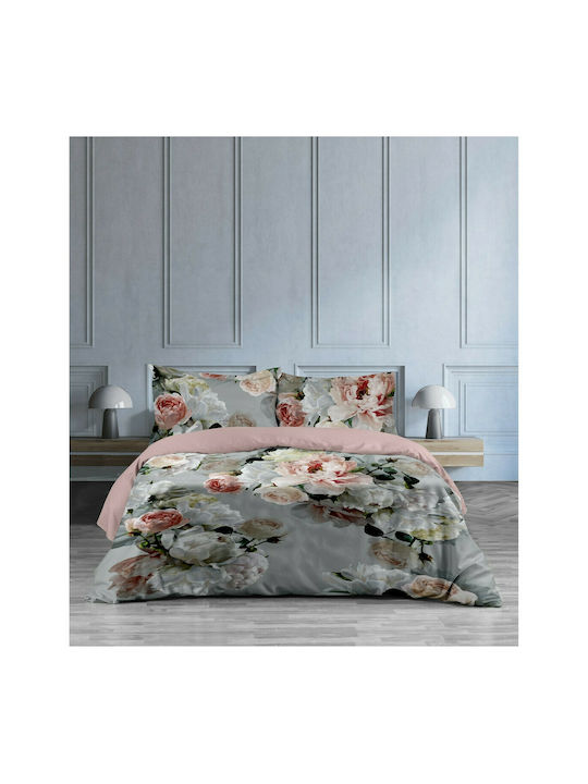 Makis Tselios Home Peonia Elektrische Gitarren Tagesdecke Übergröße Baumwollsatin Gray 240x260cm 3Stück