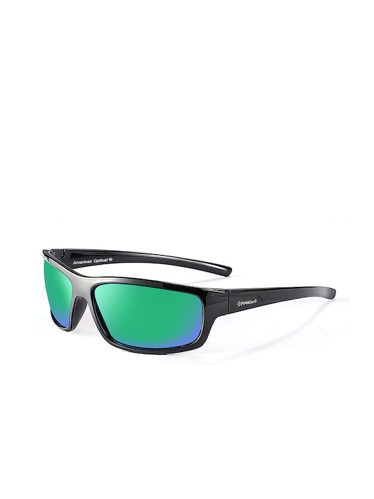 Polareye PL66 Sonnenbrillen mit Black Green Rahmen und Grün Polarisiert Linse